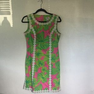 Lilly Pulitzer pink and green printed tank dress
